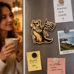 Magnet en bois Hermine