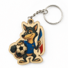 Porte-clés bois Loup foot