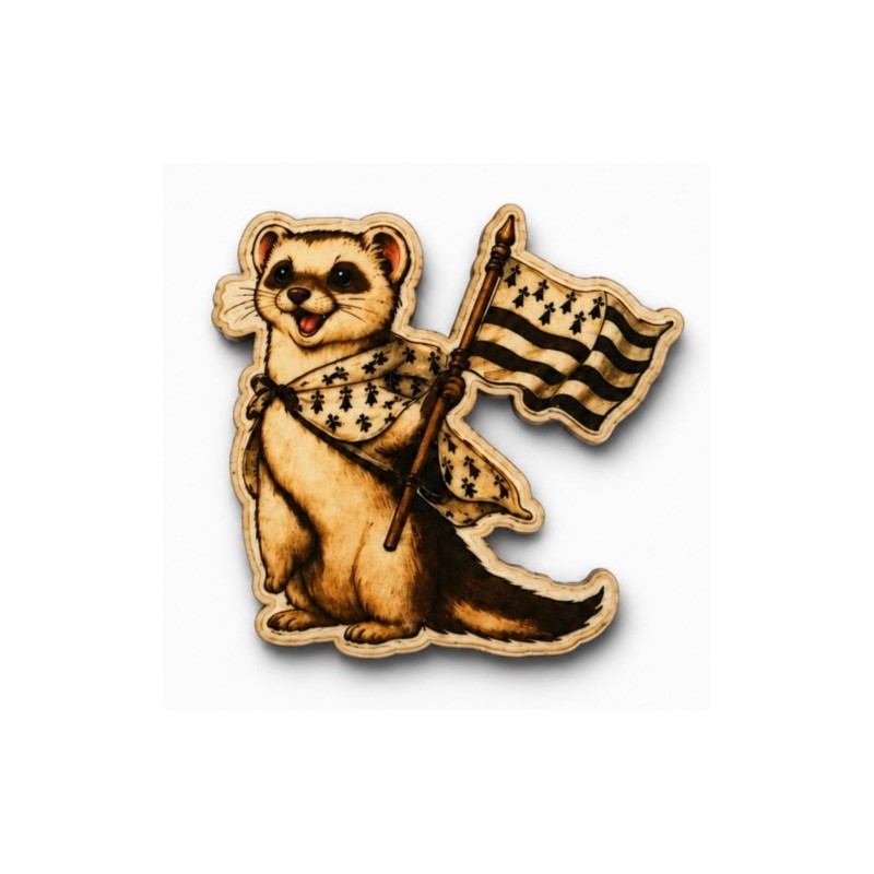 Magnet en bois Hermine