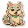 Magnet en bois Louveteau mignon