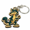 Porte-clés bois Loup cartoon