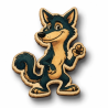 Magnet en bois Loup cartoon