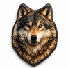 Magnet en bois Loup réaliste