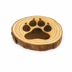 Rondin décoratif Empreinte Loup