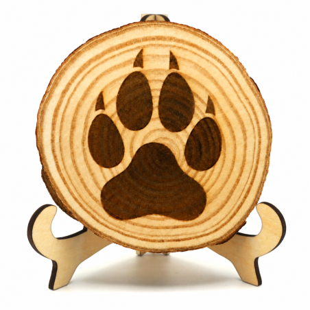 Rondin décoratif Empreinte Loup