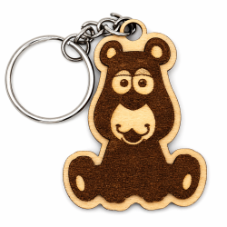 Porte-clés bois Ourson