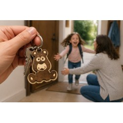 Porte-clés bois Ourson