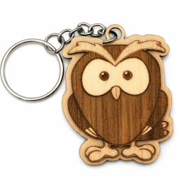 Porte-clés bois Hibou
