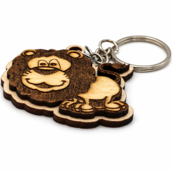 Porte-clés bois Lion