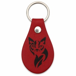Porte-clés cuir Chat