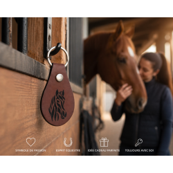 Porte-clés cuir Cheval