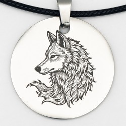 Pendentif métal Loup