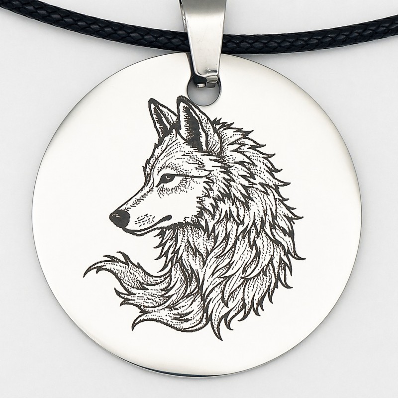 Pendentif métal Loup