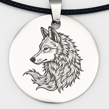 Pendentif métal Loup