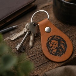 Porte-clés cuir Lion
