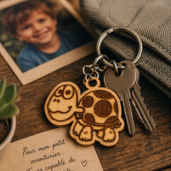 Porte-clés bois Tortue