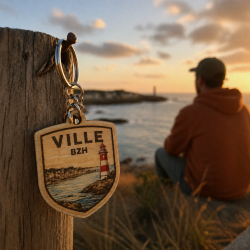 Porte-clés bois Ville Phare