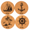 Lot de 4 dessous de verre Bord de mer