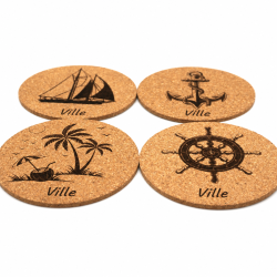 Lot de 4 dessous de verre Bord de mer