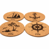 Lot de 4 dessous de verre Bord de mer
